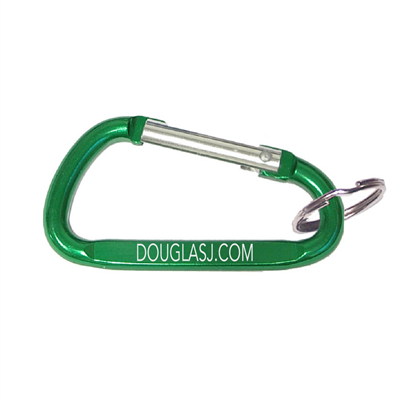 Green Carabiner - White Imprint